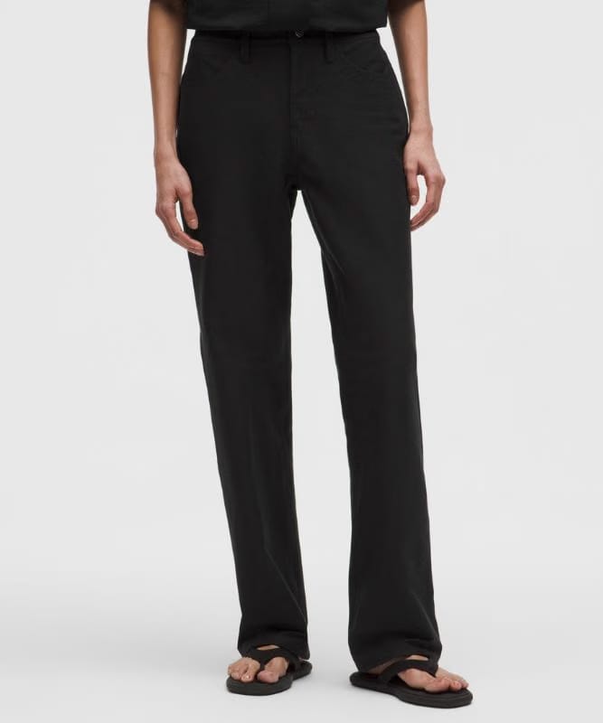 lululemon EasyFive Mid-Rise Relaxed-Straight Pant *Regular - Black