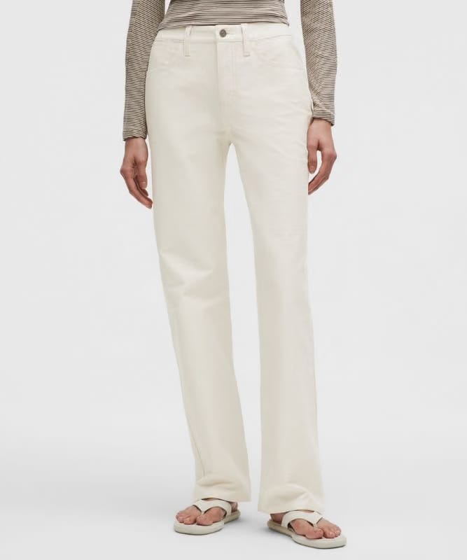 lululemon EasyFive Mid-Rise Relaxed-Straight Pant *Regular - Light Ivory