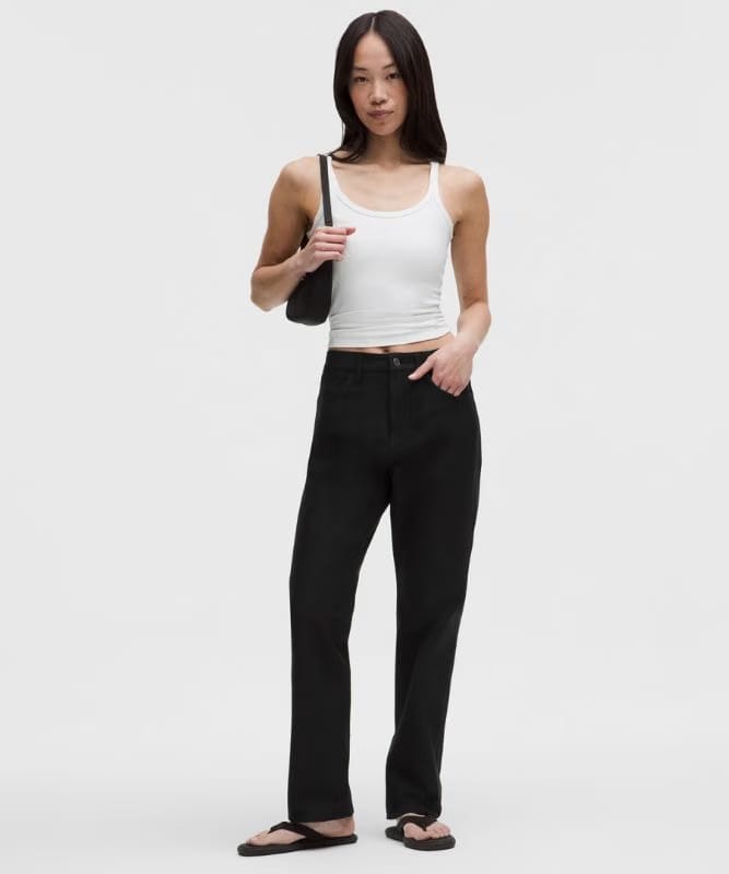 lululemon EasyFive Mid-Rise Relaxed-Straight Pants *Asia Fit - Black