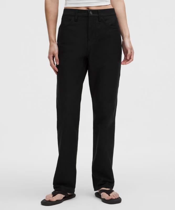 lululemon EasyFive Mid-Rise Relaxed-Straight Pants *Asia Fit - Black