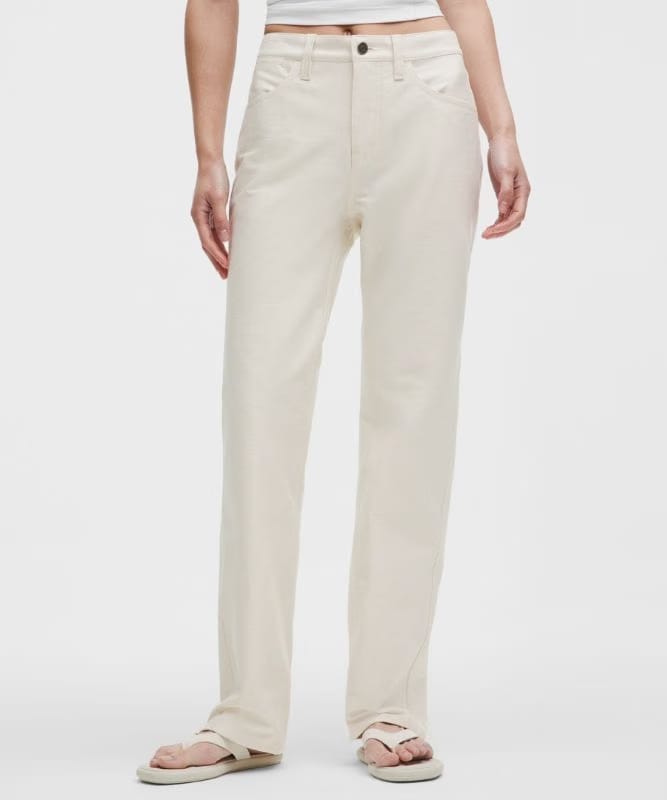lululemon EasyFive Mid-Rise Relaxed-Straight Pants *Asia Fit - Light Ivory