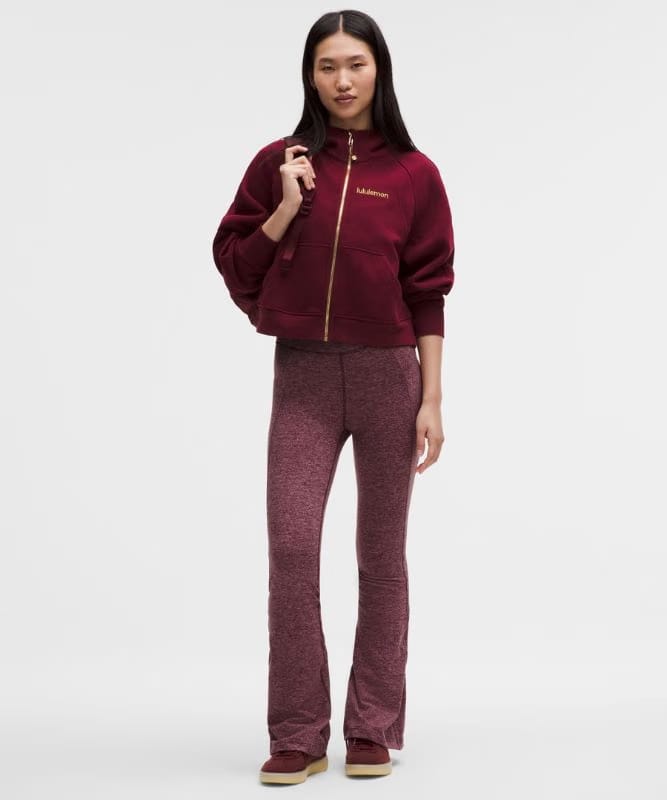 lululemon Lunar New Year Softy Suedey High-Rise Split-Hem Flared Pant *Short - Burgundy Bay/Burgundy Bay