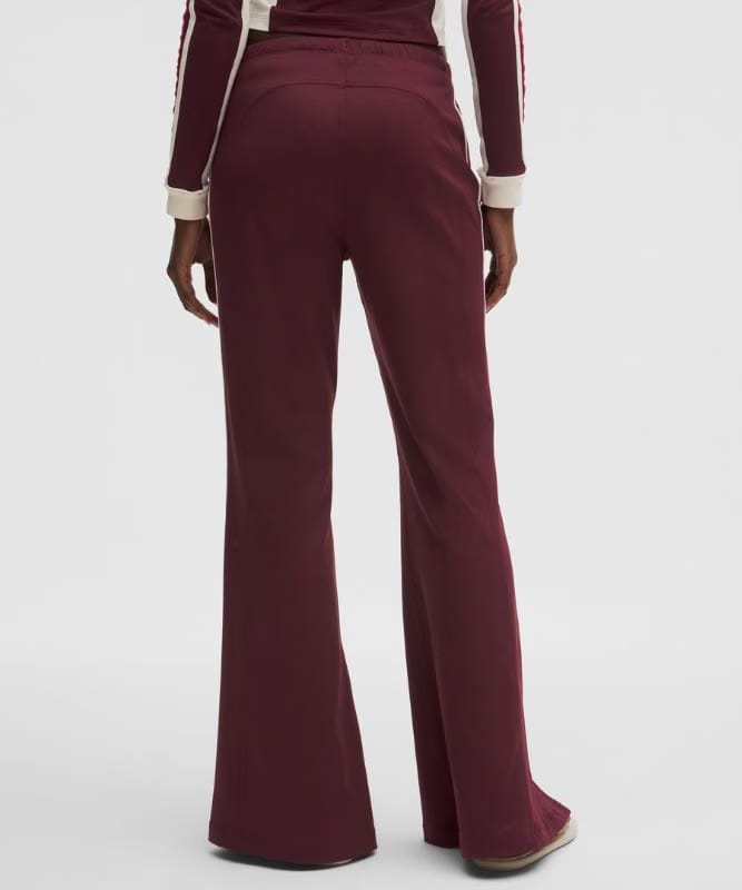 lululemon Striped Slim-Fit Mid-Rise Track Pant - Burgundy Bay/Light Ivory/Oxford Red