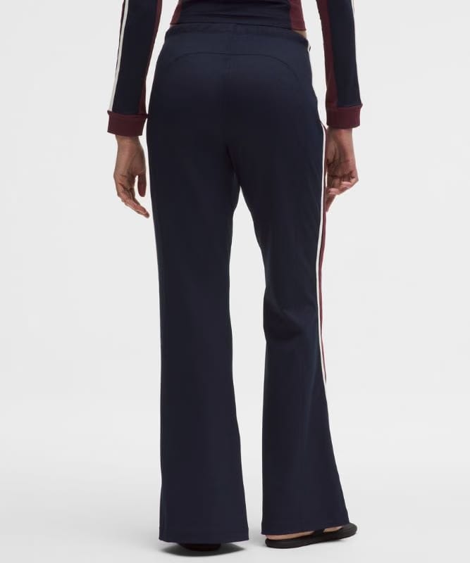 lululemon Striped Slim-Fit Mid-Rise Track Pant - Burgundy Bay/Light Ivory/Oxford Red