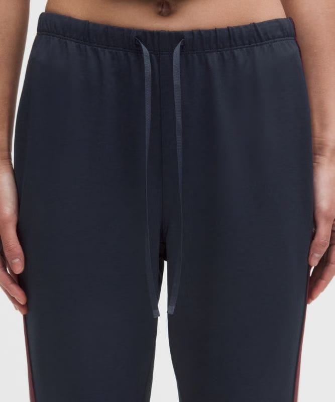 lululemon Striped Slim-Fit Mid-Rise Track Pants *Asia Fit - True Navy/Light Ivory/Burgundy Bay