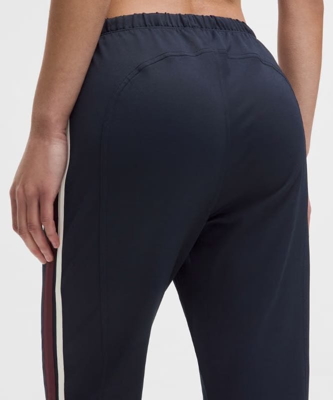 lululemon Striped Slim-Fit Mid-Rise Track Pants *Asia Fit - True Navy/Light Ivory/Burgundy Bay