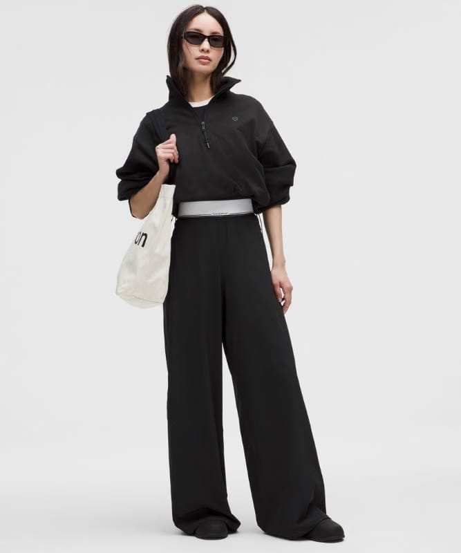 lululemon Swift High-Rise Wide-Leg Pants Logo Waistband *Asia Fit - Black/White