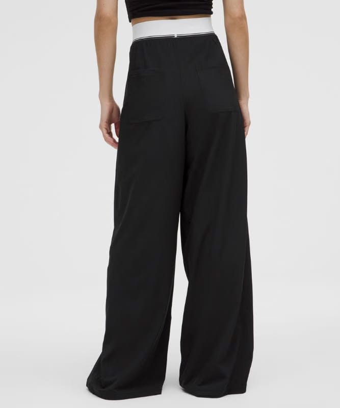 lululemon Swift High-Rise Wide-Leg Pants Logo Waistband *Asia Fit - Black/White