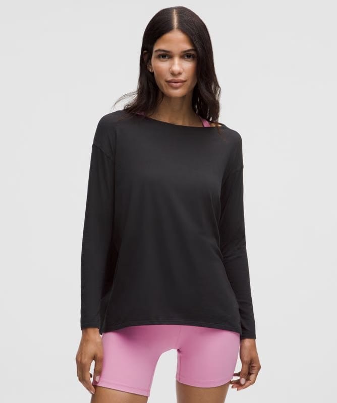 lululemon Back In Action Organic Cotton Long-Sleeve Shirt - Black