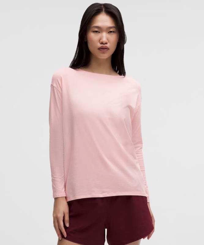 lululemon Back In Action Organic Cotton Long-Sleeve Shirt - Pink Pearl