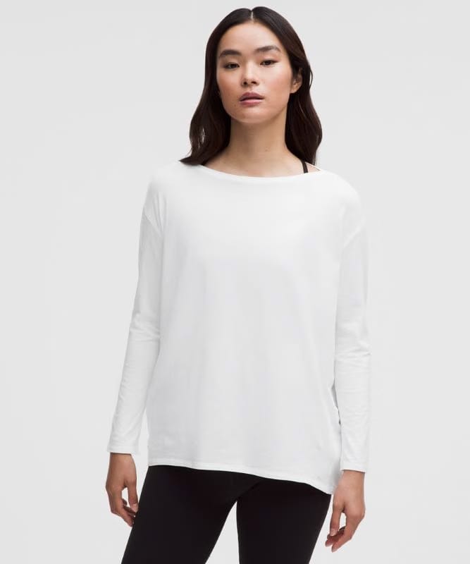 lululemon Back In Action Organic Cotton Long-Sleeve Shirt - White