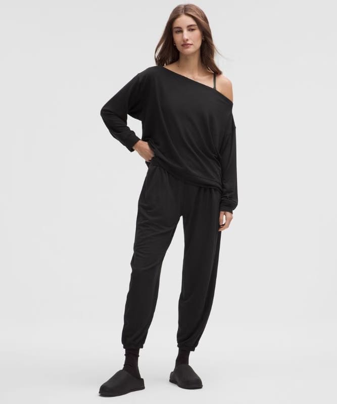 lululemon BeCalm Oversized Boatneck Long-Sleeve Shirt - Black