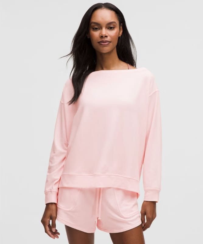 lululemon BeCalm Oversized Boatneck Long-Sleeve Shirt - Pink Pearl