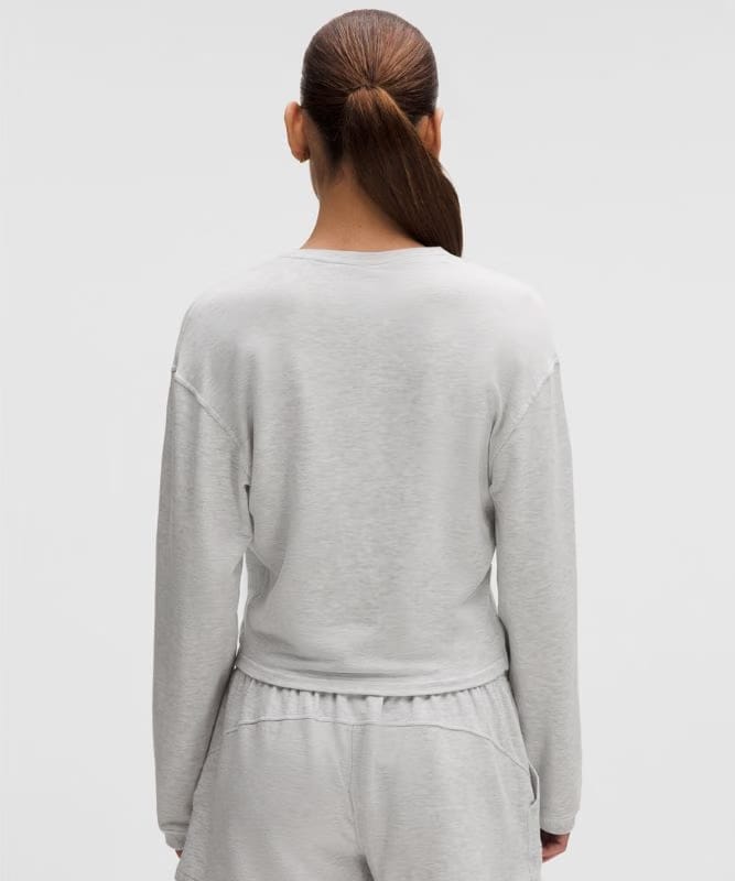 lululemon BeCalm Wrap-Front Long-Sleeve Shirt - Heathered Core Ultra Light Grey