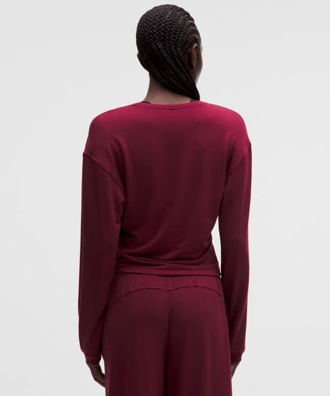 lululemon BeCalm Wrap-Front Long-Sleeve Shirt *Updated Fabric - Burgundy Bay