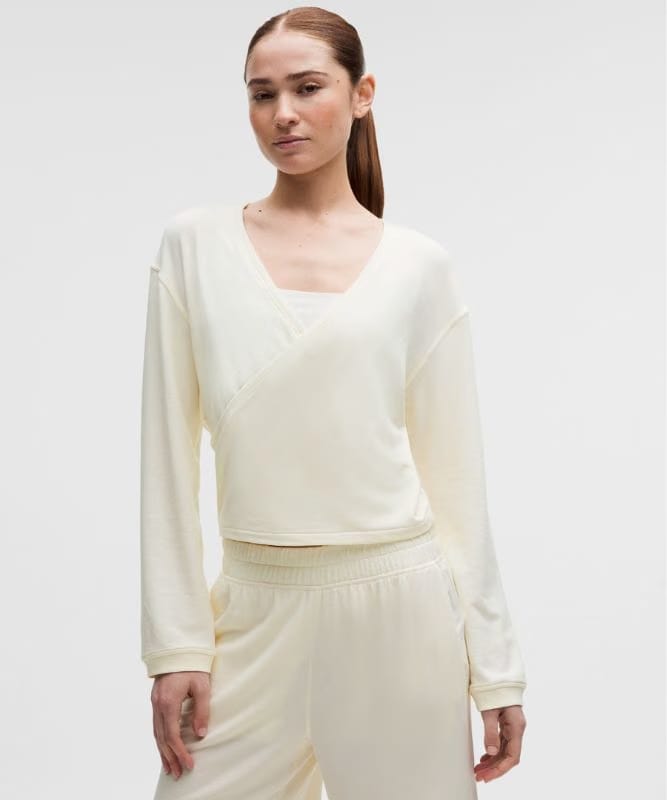 lululemon BeCalm Wrap-Front Long-Sleeve Shirt *Updated Fabric - Coconut Ivory