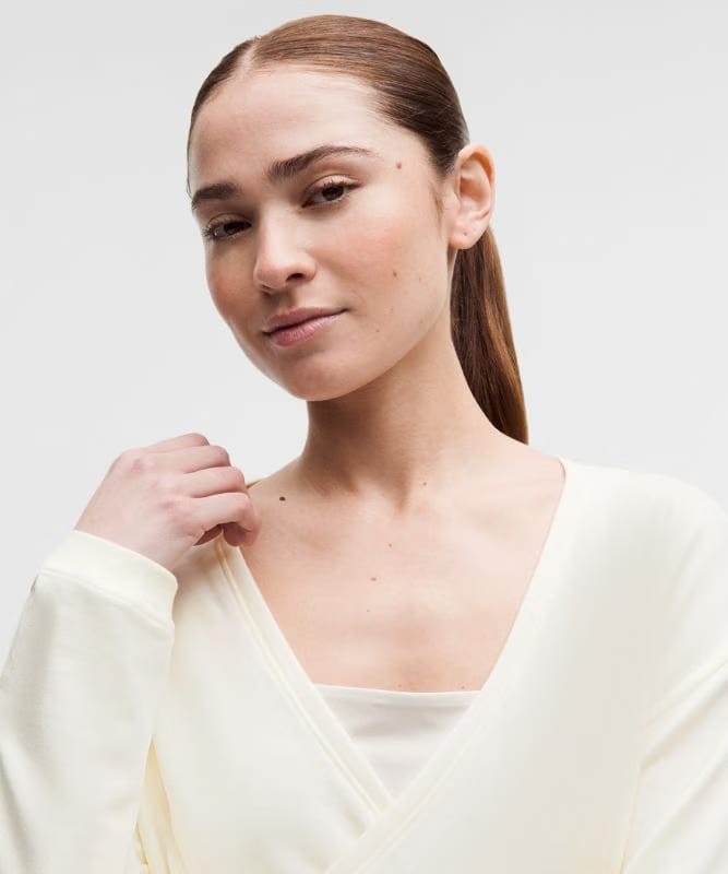 lululemon BeCalm Wrap-Front Long-Sleeve Shirt *Updated Fabric - Coconut Ivory