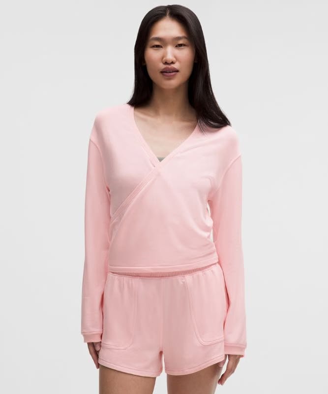 lululemon BeCalm Wrap-Front Long-Sleeve Shirt *Updated Fabric - Pink Pearl