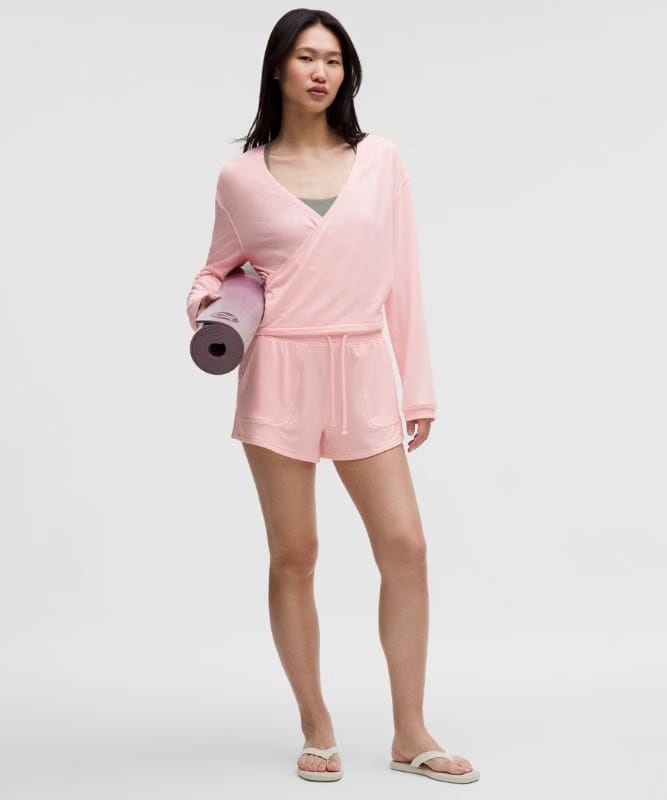 lululemon BeCalm Wrap-Front Long-Sleeve Shirt *Updated Fabric - Pink Pearl