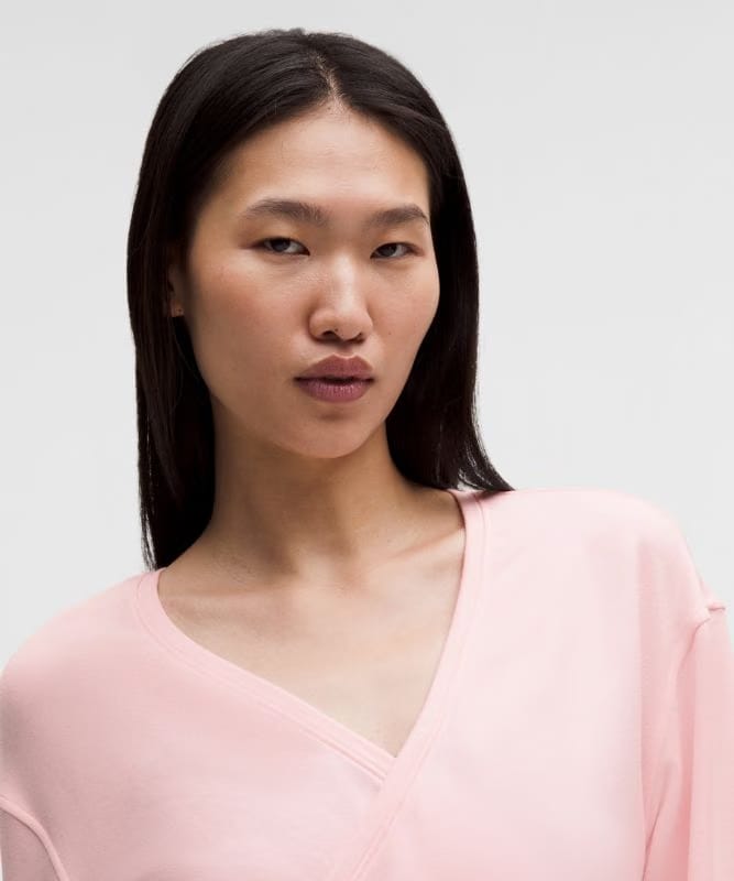 lululemon BeCalm Wrap-Front Long-Sleeve Shirt *Updated Fabric - Pink Pearl
