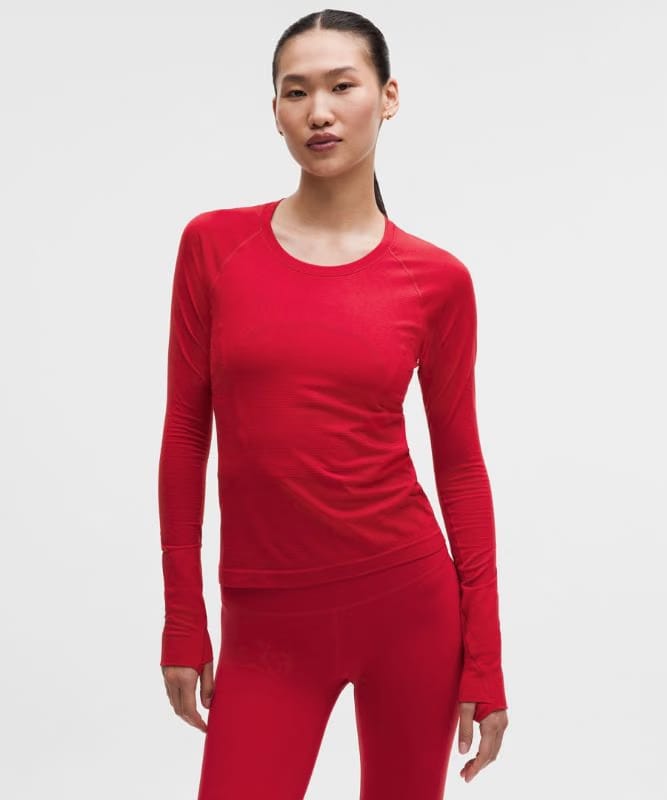 lululemon Lunar New Year Swiftly Tech Long-Sleeve Shirt 2.0 *Waist Length - Oxford Red/Oxford Red