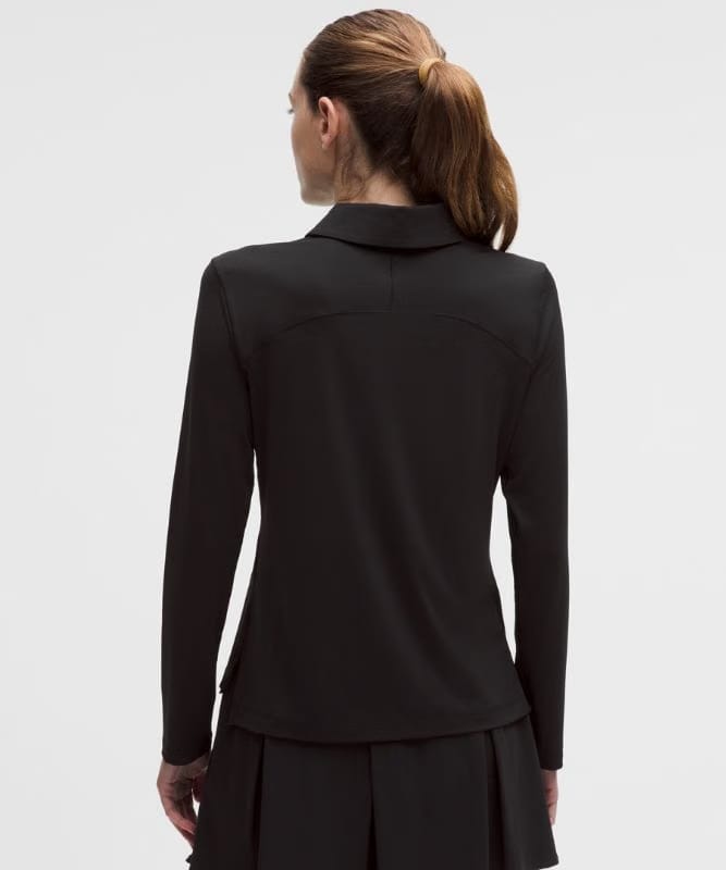 lululemon Quick-Dry Long-Sleeve Polo Shirt *Straight Hem - Black