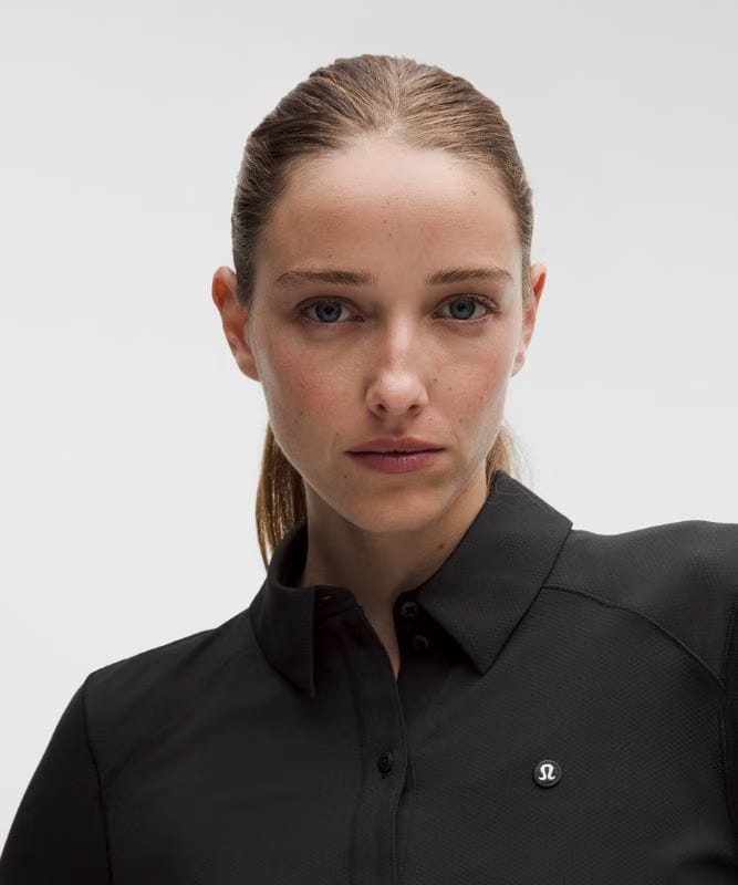 lululemon Quick-Dry Long-Sleeve Polo Shirt *Straight Hem - Black