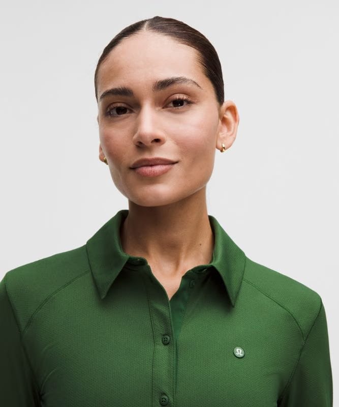 lululemon Quick-Dry Long-Sleeve Polo Shirt *Straight Hem - Ivy Grove
