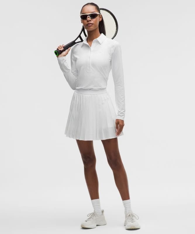 lululemon Quick-Dry Long-Sleeve Polo Shirt *Straight Hem - White