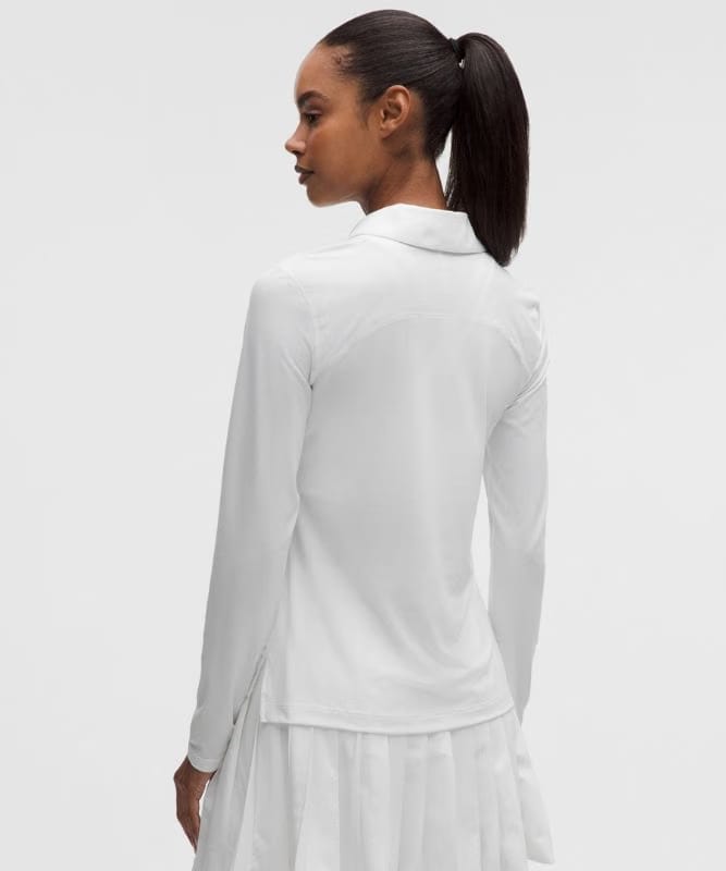 lululemon Quick-Dry Long-Sleeve Polo Shirt *Straight Hem - White