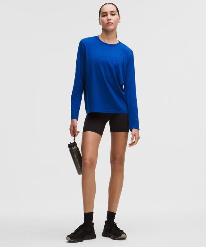 lululemon Swiftly Relaxed Long-Sleeve Shirt Hip Length *Updated Fit - Clubhouse Blue/Jet Stream