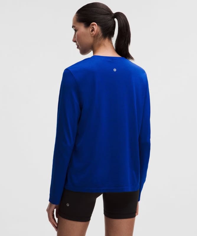 lululemon Swiftly Relaxed Long-Sleeve Shirt Hip Length *Updated Fit - Clubhouse Blue/Jet Stream