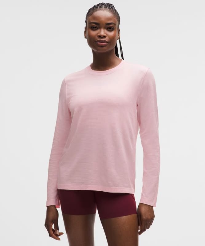 lululemon Swiftly Relaxed Long-Sleeve Shirt Hip Length *Updated Fit - Pink Pearl/Pink Pearl