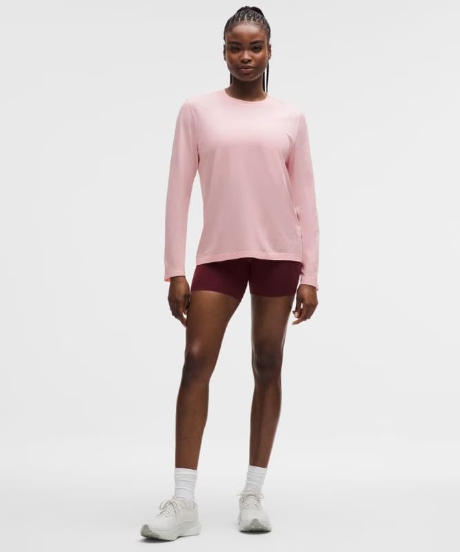 lululemon Swiftly Relaxed Long-Sleeve Shirt Hip Length *Updated Fit - Pink Pearl/Pink Pearl