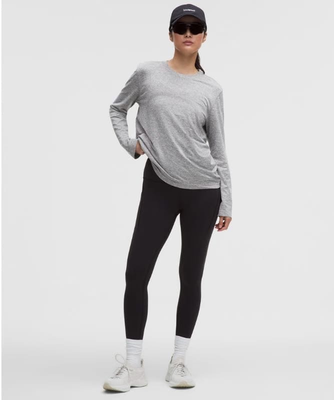 lululemon Swiftly Relaxed Long-Sleeve Shirt Hip Length *Updated Fit - Slate/White