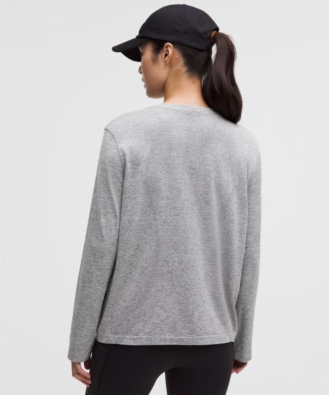 lululemon Swiftly Relaxed Long-Sleeve Shirt Hip Length *Updated Fit - Slate/White