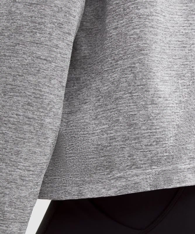 lululemon Swiftly Relaxed Long-Sleeve Shirt Hip Length *Updated Fit - Slate/White