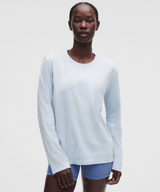 lululemon Swiftly Relaxed Long-Sleeve Shirt Hip Length *Updated Fit - Starch Blue/Starch Blue
