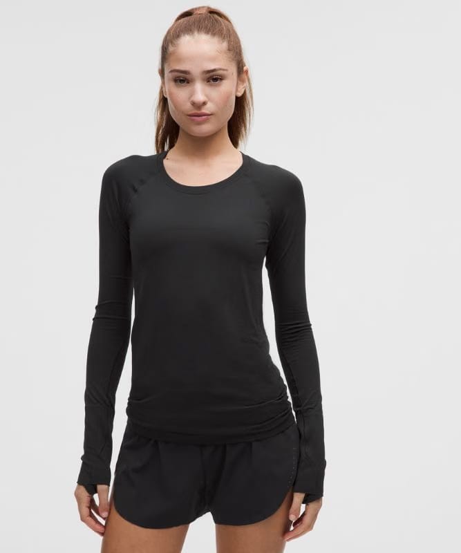 lululemon Swiftly Tech Long-Sleeve Shirt 2.0 *Hip Length - Black/Black