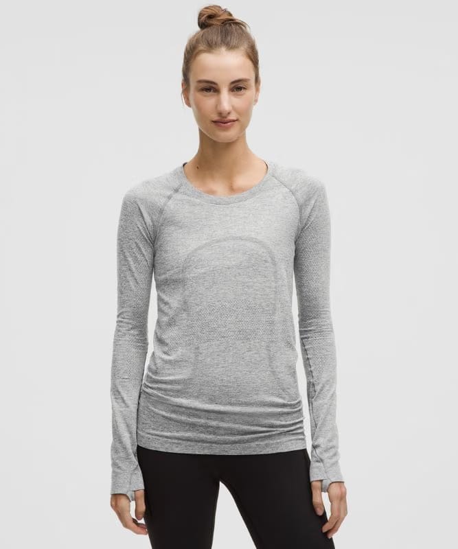 lululemon Swiftly Tech Long-Sleeve Shirt 2.0 *Hip Length - Slate/White