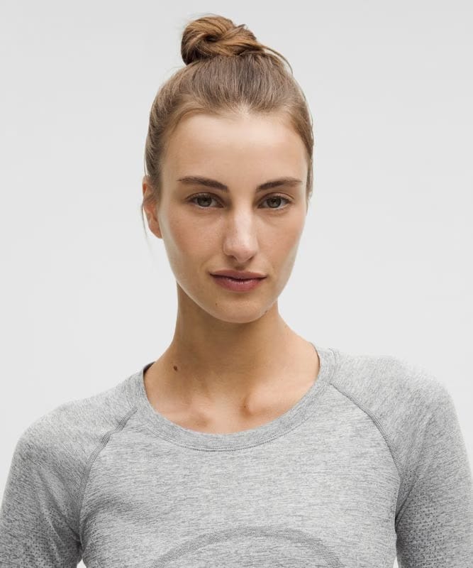lululemon Swiftly Tech Long-Sleeve Shirt 2.0 *Hip Length - Slate/White