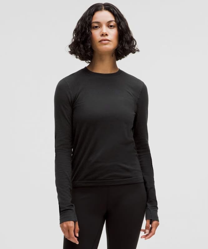 lululemon Swiftly Wool-Blend Long-Sleeve Shirt *Waist Length - Black/Black