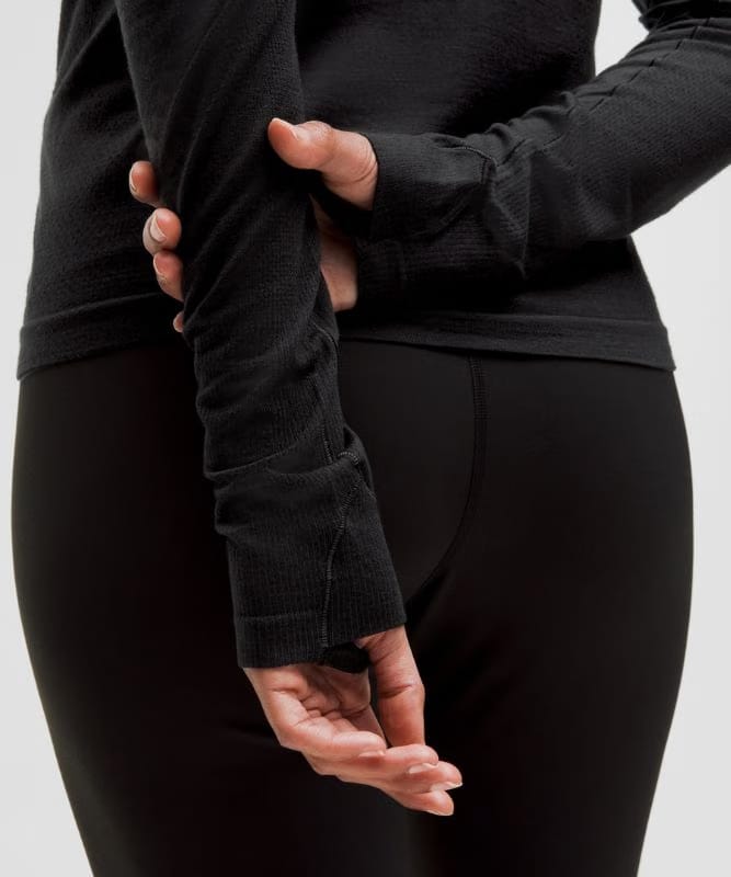 lululemon Swiftly Wool-Blend Long-Sleeve Shirt *Waist Length - Black/Black