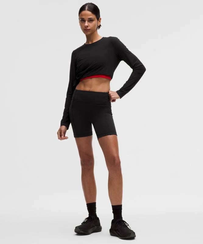 lululemon UV-Protective Side Ruched Running Long Sleeve - Black