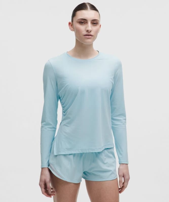 lululemon UV-Protective Side Ruched Running Long Sleeve - Foam Cloud