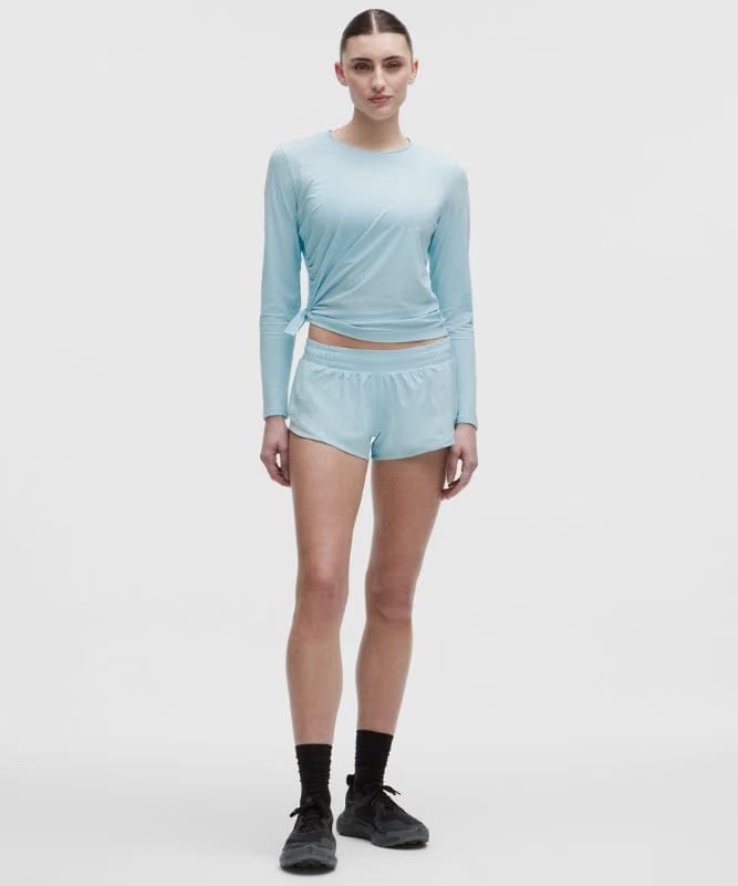 lululemon UV-Protective Side Ruched Running Long Sleeve - Foam Cloud