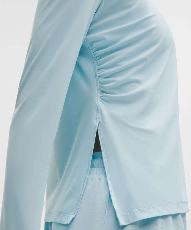 lululemon UV-Protective Side Ruched Running Long Sleeve - Foam Cloud