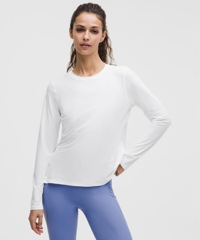 lululemon UV-Protective Side Ruched Running Long Sleeve - White
