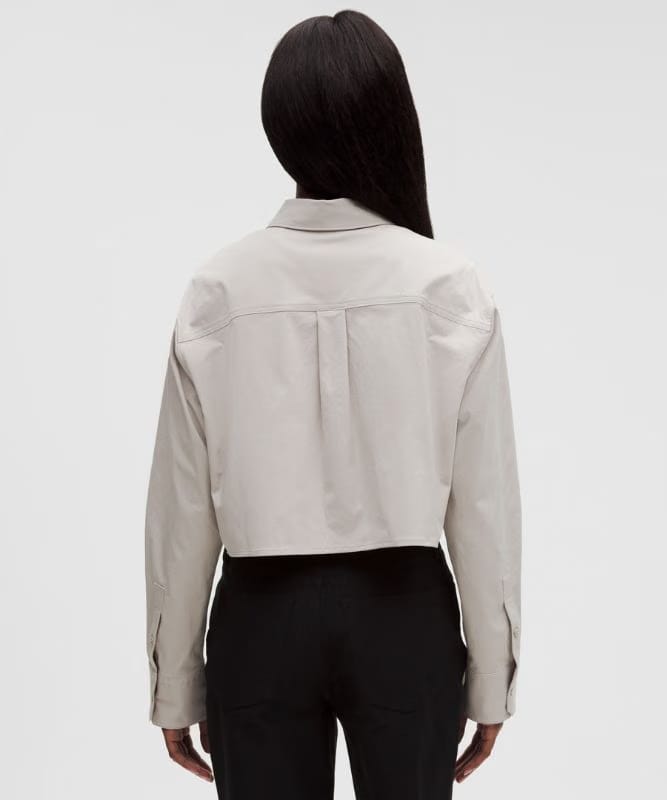 lululemon Woven Cropped Button-Up Long-Sleeve Shirt - Downtown Tan