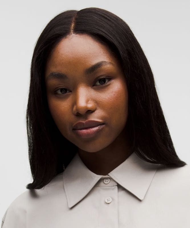 lululemon Woven Cropped Button-Up Long-Sleeve Shirt - Downtown Tan